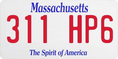 MA license plate 311HP6