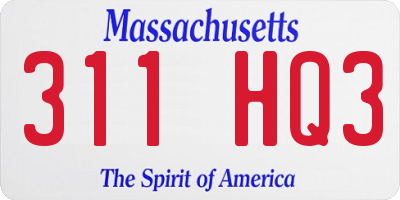 MA license plate 311HQ3