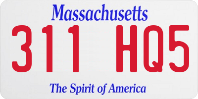 MA license plate 311HQ5