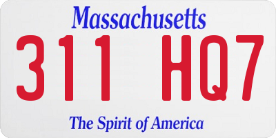 MA license plate 311HQ7