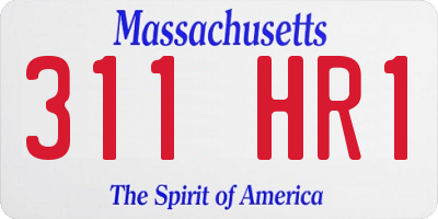 MA license plate 311HR1