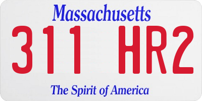 MA license plate 311HR2