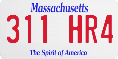 MA license plate 311HR4
