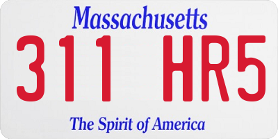 MA license plate 311HR5