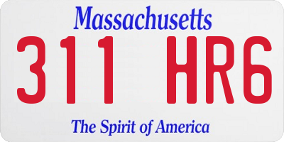 MA license plate 311HR6