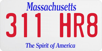 MA license plate 311HR8