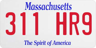 MA license plate 311HR9