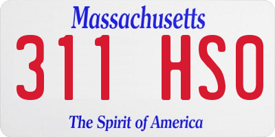 MA license plate 311HS0