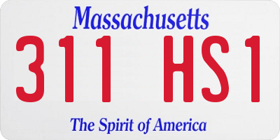 MA license plate 311HS1