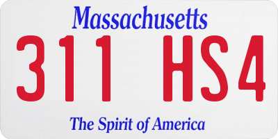 MA license plate 311HS4