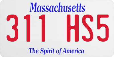 MA license plate 311HS5
