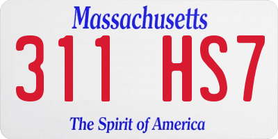 MA license plate 311HS7