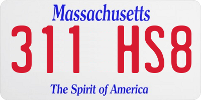 MA license plate 311HS8