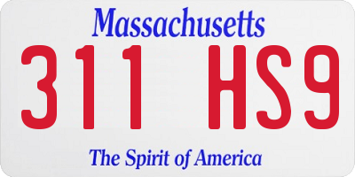 MA license plate 311HS9