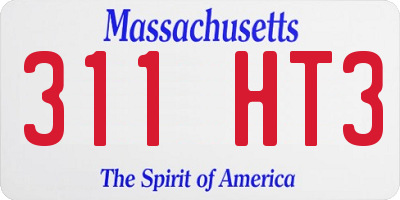 MA license plate 311HT3
