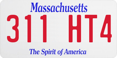 MA license plate 311HT4