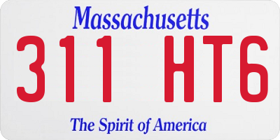 MA license plate 311HT6