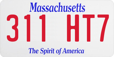 MA license plate 311HT7