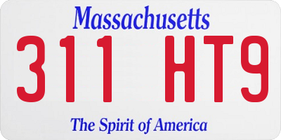 MA license plate 311HT9