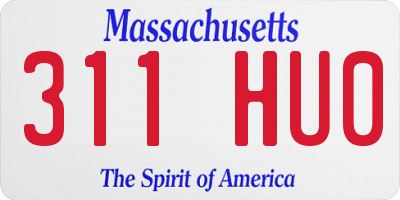 MA license plate 311HU0