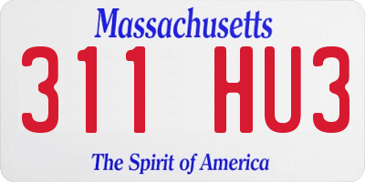 MA license plate 311HU3