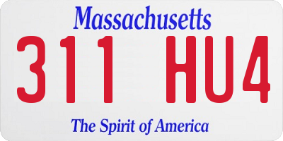 MA license plate 311HU4