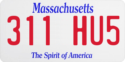 MA license plate 311HU5