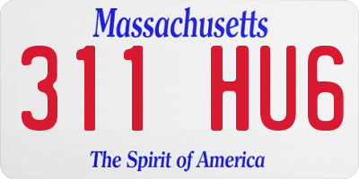 MA license plate 311HU6