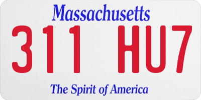 MA license plate 311HU7