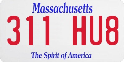 MA license plate 311HU8