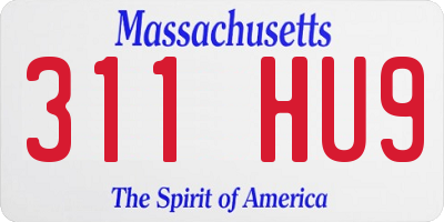 MA license plate 311HU9