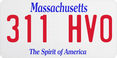 MA license plate 311HV0