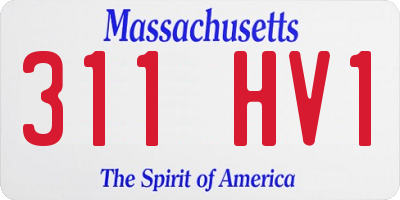 MA license plate 311HV1