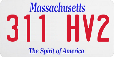 MA license plate 311HV2