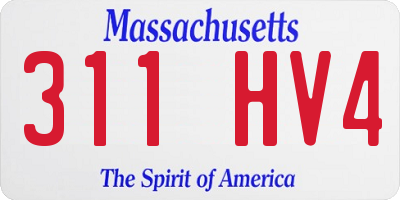 MA license plate 311HV4