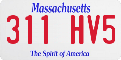 MA license plate 311HV5