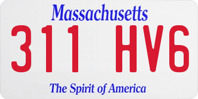 MA license plate 311HV6