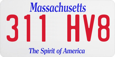 MA license plate 311HV8