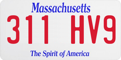 MA license plate 311HV9