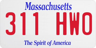 MA license plate 311HW0