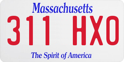 MA license plate 311HX0