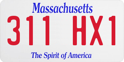 MA license plate 311HX1