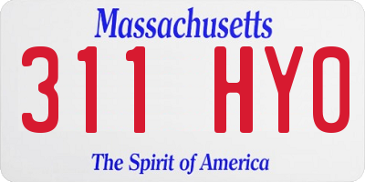MA license plate 311HY0