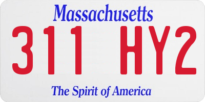 MA license plate 311HY2
