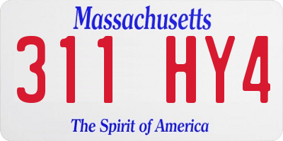 MA license plate 311HY4