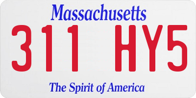 MA license plate 311HY5