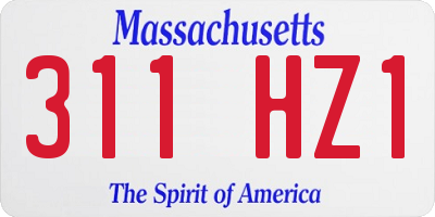 MA license plate 311HZ1