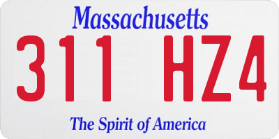 MA license plate 311HZ4
