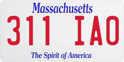 MA license plate 311IA0