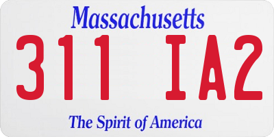 MA license plate 311IA2